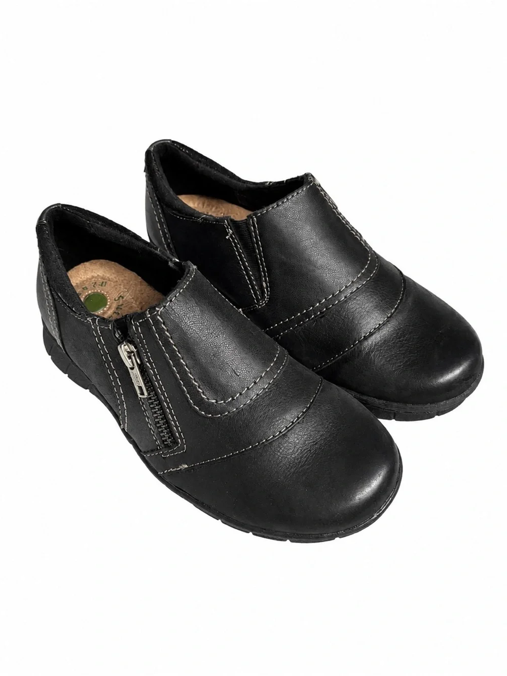 Earth Origins Nila Loafers 6.5W Black Leather Comfort Shoes NWOT